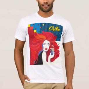 Mode vrouw met koffiekopje T-Shirt