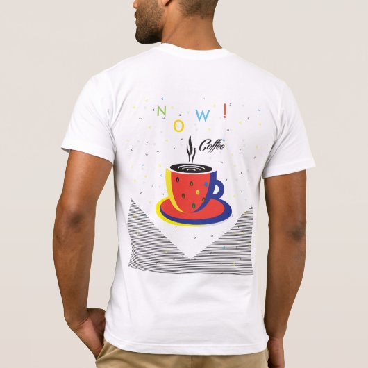 Mode vrouw met koffiekopje T-Shirt (Achterkant)