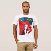 Mode vrouw met koffiekopje T-Shirt (Voorkant volledig)