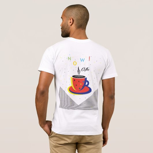Mode vrouw met koffiekopje T-Shirt (Achterkant volledig)