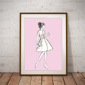 mode  vrouw tekenen poster