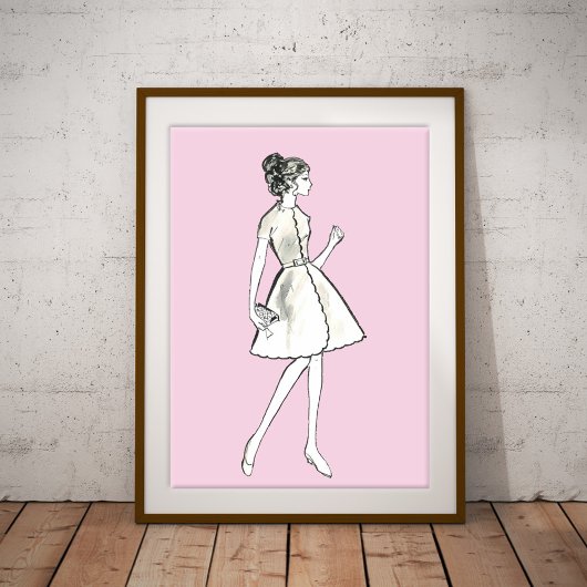 mode  vrouw tekenen poster