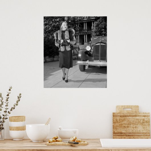 mode vrouwen in de jaren dertig poster (Keuken)