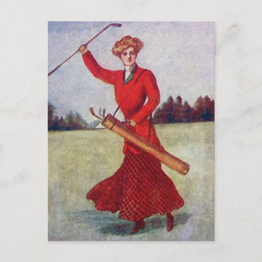  Mode vrouwengolf 1910 Briefkaart (Voorkant)