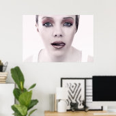 Mode vrouwenportret poster (Thuiskantoor)