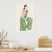 Mode Wandschildering Kalm Zittende Vrouw - Groene Poster (Keuken)