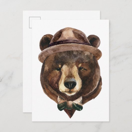 Mode waterverf Beer Briefkaart (Voorkant / Achterkant)