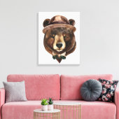 Mode waterverf Beer Canvas Afdruk (Insitu (Woonkamer))