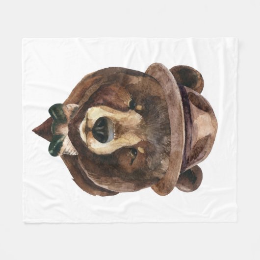 Mode waterverf Beer Fleece Deken (Voorkant (Horizontaal))