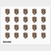 Mode waterverf Beer Ronde Sticker (Vel)