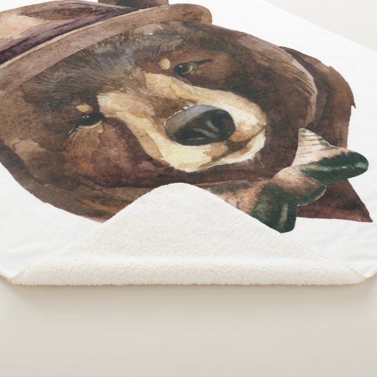 Mode waterverf Beer Sherpa Deken (3/4)