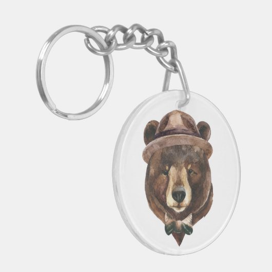 Mode waterverf Beer Sleutelhanger (Voorkant Links)