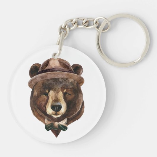 Mode waterverf Beer Sleutelhanger (Achterkant)