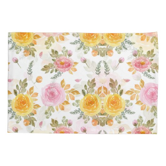 Mode Waterverf Floral Kussensloop (Achterkant-Links)