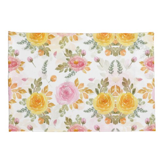 Mode Waterverf Floral Kussensloop (Achterkant-Rechts)