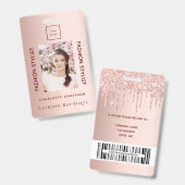 Mode winkel foto roos goud luxe badge (Voor- en achterkant)