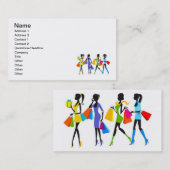 Mode Winkelende meisjes Illustratie Visitekaartje (Voorkant / Achterkant)