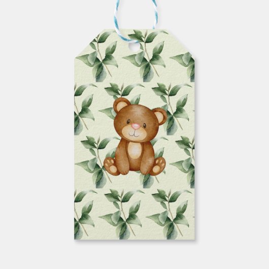 Mode Woodland Animals Greenery Eucalyptus Favor Cadeaulabel (Achterkant)