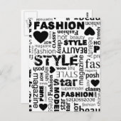 Mode Word Collage Vector Illustratie - alt Briefkaart (Voorkant / Achterkant)