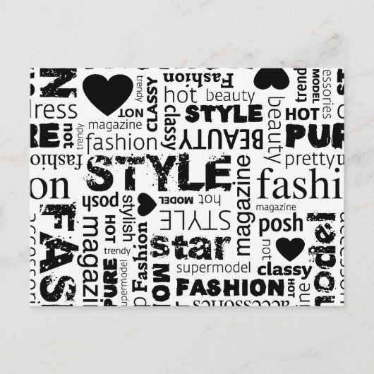 Mode Word Collage Vector Illustratie - alt Briefkaart (Voorkant)