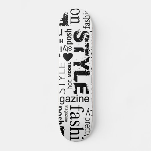 Mode Word Collage Vector Illustratie - alt Skateboard (Voorkant)