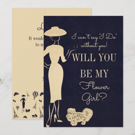  Mode wordt mijn Bloemenmeisje-kaart Kaart (Voorkant / Achterkant)