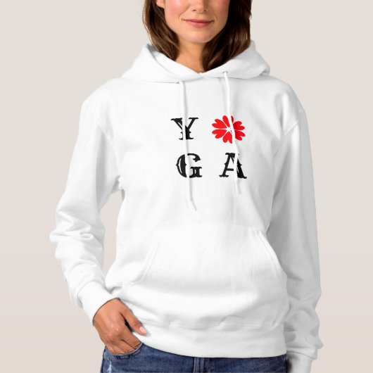 Mode Yoga Hart Bloem Hoodie (Voorkant)
