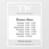 Mode Zakelijke uren Wit Semi-transparant  Raamsticker (Vel)