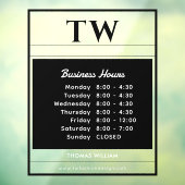 Mode Zakelijke uren Zwart Semi-transparant Raamsticker (Vel 3)