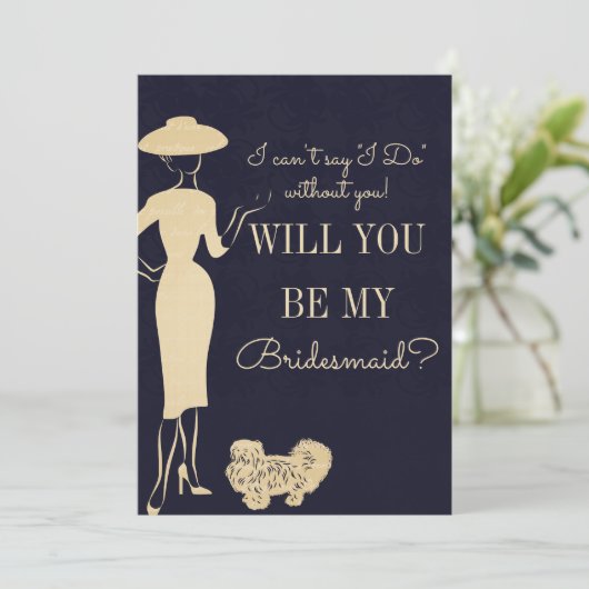 Mode zal je mijn Bridesmaïde Kaart zijn (Staand voorkant)