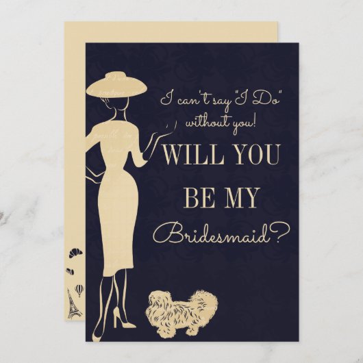  Mode zal je mijn Bridesmaïde Kaart zijn (Voorkant / Achterkant)