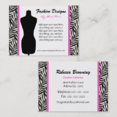 Mode Zebra Print Visitekaartje (Voorkant / Achterkant)