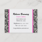 Mode Zebra Print Visitekaartje (Achterkant)