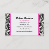 Mode Zebra Print Visitekaartje (Achterkant)