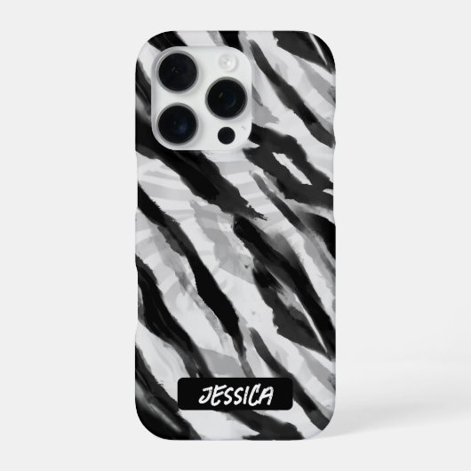 Mode zebra zwart wit iPhone hoesje (Achterkant)