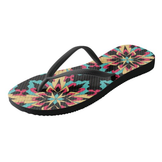 Mode zonder naadloze flora en glamour teenslippers (Schuin)
