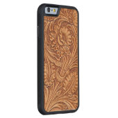 mode zuidwestelijk bloemleder carved wood iPhone hoesje (Rechts)