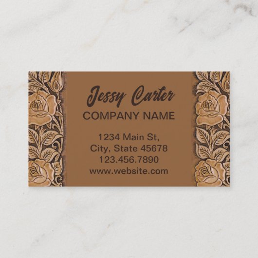 mode zuidwestelijk bloemleder visitekaartje (Voorkant)