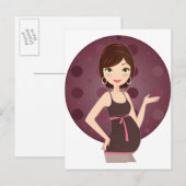 mode zwanger aankondigingskaart (Voorkant / Achterkant)