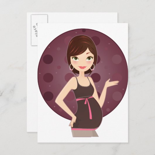 mode zwanger aankondigingskaart (Voorkant / Achterkant)