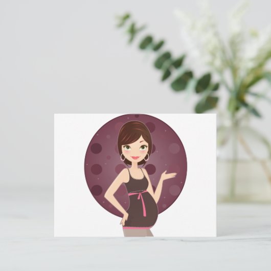 mode zwanger aankondigingskaart (Staand voorkant)