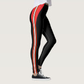 Mode zwart met rood wit gestreept leggings (Rechts)