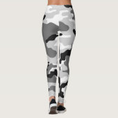 Mode zwart wit en grijs leger leggings (Achterkant)