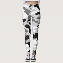 Mode zwart wit en grijs leger leggings