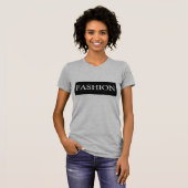 Mode zwart-wit kleur vrouwen t-shirt (Voorkant volledig)