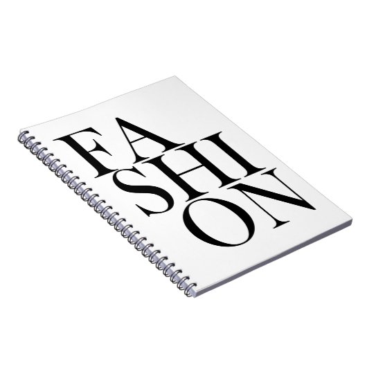MODE - Zwarte Fashionista Typografie Notitieboek (Rechterzijde)