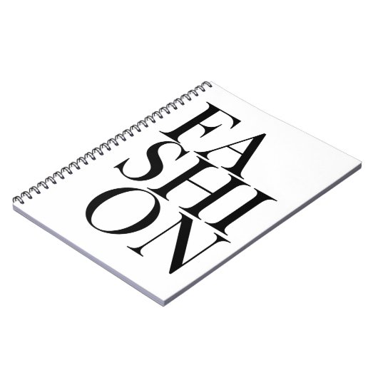 MODE - Zwarte Fashionista Typografie Notitieboek (Linkerzijde)