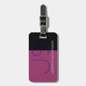Mode Zwarte Grijze Blauwe Monogram Bagtag Bagagelabel (Voorkant verticaal)