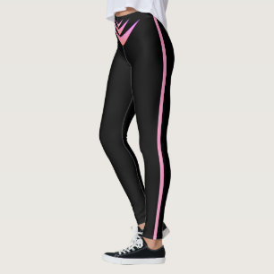Mode Zwarte & Roze Drievoudige Boemerang Leggings