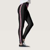 Mode Zwarte & Roze Drievoudige Boemerang Leggings (Rechts)